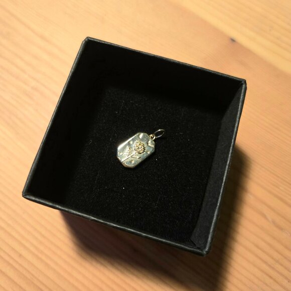 Catbird - 14K Marigold Poem Charm, October Birth Flower - Picture 2 of 4